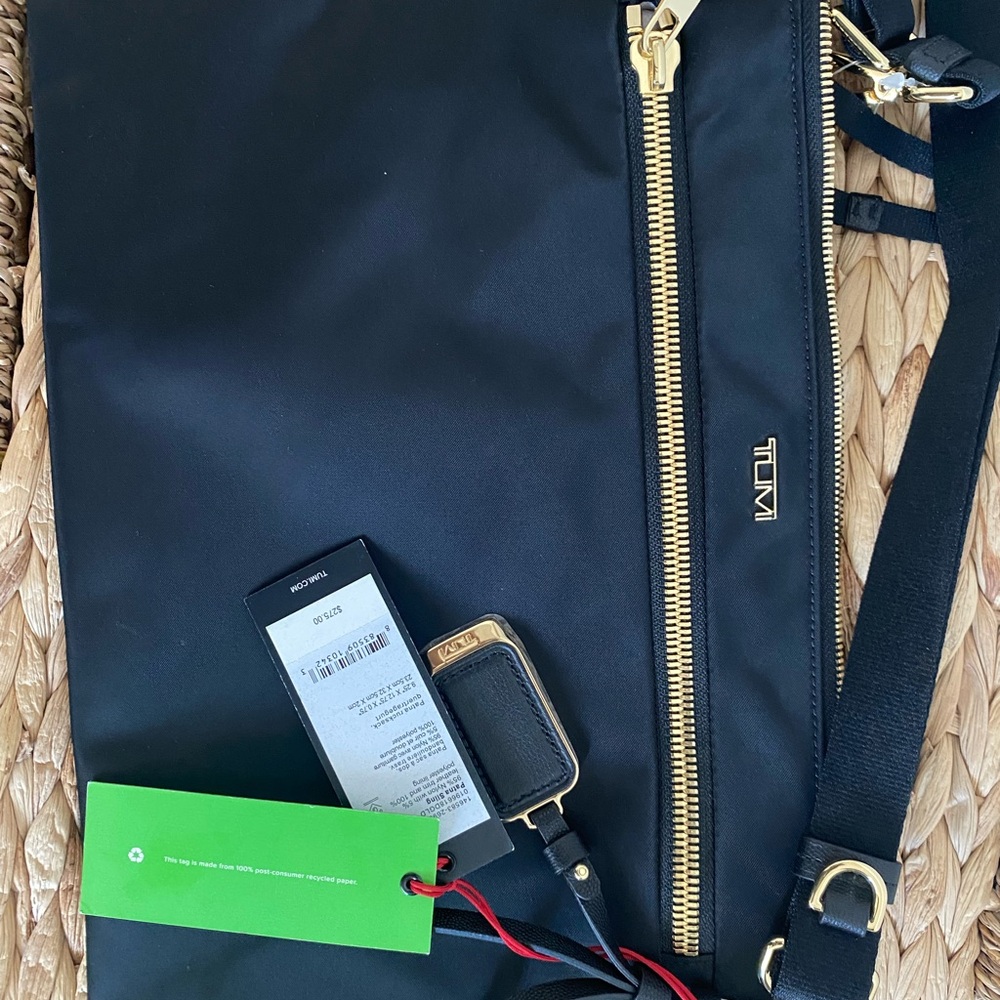 TUMI Beige Bag with Black Trim